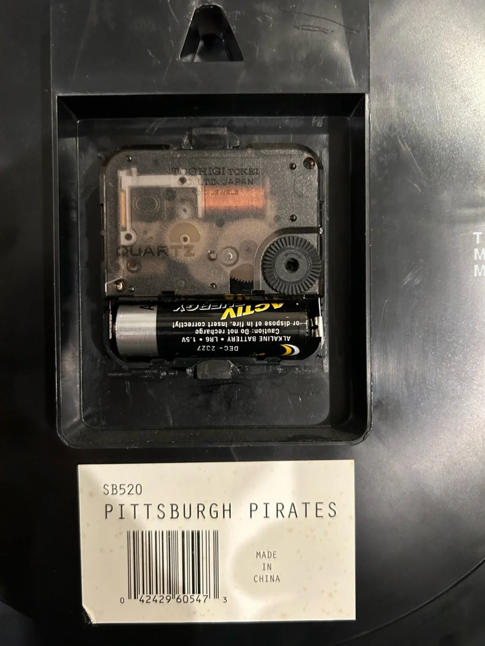 Bulova Pirates Wall Clock - Black and Yellow with Red Accent